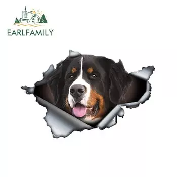 EARLFAMILY 13 см x 8,6 см Бернская горная фоторазрезанная металлическая наклейка отражающие водонепроницаемые Стикеры для стайлинга автомобиля