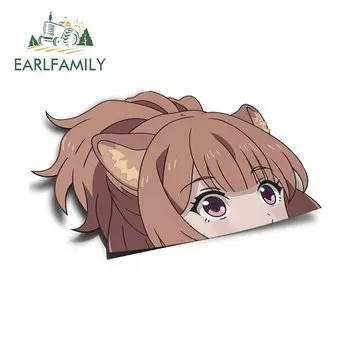 EARLFAMILY 13 см x 8 см для Raphtalia Peeker автомобильные наклейки на лобовое стекло мотоцикла Campervan Наклейка Автомобильные аксессуары ноутбук RV аниме