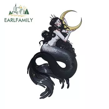 EARLFAMILY 13 см x 8 см для Солнца и Луны Русалка искусственная кожа аниме устойчивый к царапинам милый Стайлинг автомобиля