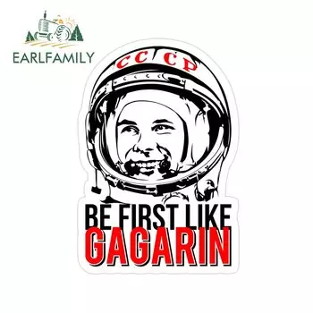 EARLFAMILY 13 см x 9,1 см для СССР «быть первой как Гагарин», наклейка на автомобиль, «сделай сам», водонепроницаемые устойчивые к царапинам аниме автомобильные наклейки