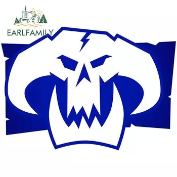EARLFAMILY 13 см x 9,2 см для орк, Skullz автомобильные наклейки защитная Предотвращающая появление царапин наклейки на холодильник прикуса для автомобиля от царапин, защита для укладки волос