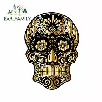 EARLFAMILY 13 см x 9,3 см для ремонта сахарного черепа Автомобильная наклейка Водонепроницаемая наклейка устойчивая к царапинам наклейки виниловый материал украшение