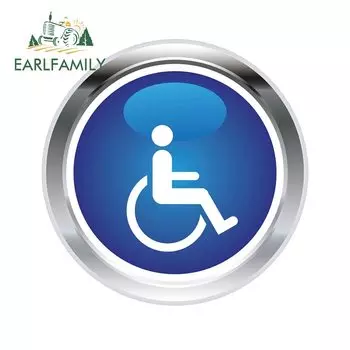 EARLFAMILY 13 см x 9,5 см для знака инвалидов, водонепроницаемые автомобильные наклейки и наклейки, солнцезащитный крем для кемпера, защита двери автомобиля для инвалидов