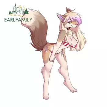 EARLFAMILY 13 см x 9,6 см для лисы пушистые автомобильные наклейки окклюзия царапина ноутбук багажник RV украшение виниловая автомобильная пленка наклейка