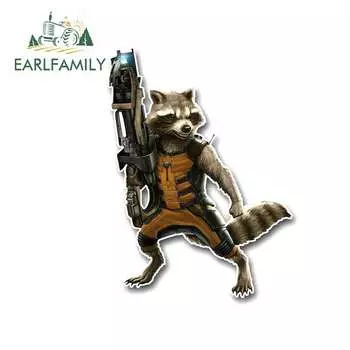 EARLFAMILY 13 см x 9,7 см для енот-ракета аниме оберточная наклейка наклейки Солнцезащитный бампер украшение пользовательская печать