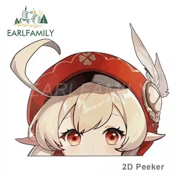 EARLFAMILY 13 см x 9,7 см Автомобильная наклейка для Genshin Impact Klee Peeker Peek аниме виниловая наклейка s JDM на ствол