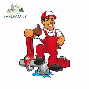 EARLFAMILY 13 см x 9,8 см для сантехника, забавные наклейки для автомобиля, наклейка на окна, аниме, автомобильные аксессуары, бампер, виниловый материал, украшение