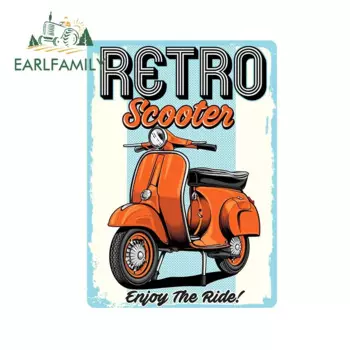 EARLFAMILY 13 см x 9,8 см забавные автомобильные наклейки для ретро скутера путешествия плакат наклейки ноутбук мотоцикл стены авто водостойкая наклейка
