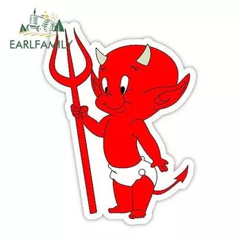 EARLFAMILY 13 см x 9,8 см Виниловая фотография маленького дьявола, наклейка для автомобиля, грузовика, окна, бампера, автомобильная пленка