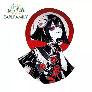 EARLFAMILY 13 см x 9,8 см, японская автомобильная наклейка гейши, оригинальная художественная наклейка «Killer розы», граффити JDM, наклейки для будущего, строительства