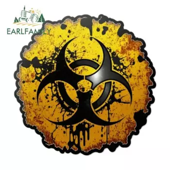 EARLFAMILY 13 см знак биологической опасности, автомобильная наклейка, наклейка на окклюзию с царапинами, индивидуальное украшение для багажника мотоцикла