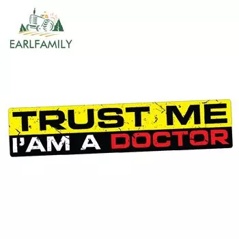 EARLFAMILY, 15 см x 3 см, наклейка TRUST ME I AM DOCTOR, Виниловая наклейка JDM Car Drift 4X4, медик, здоровая графика для стайлинга автомобиля