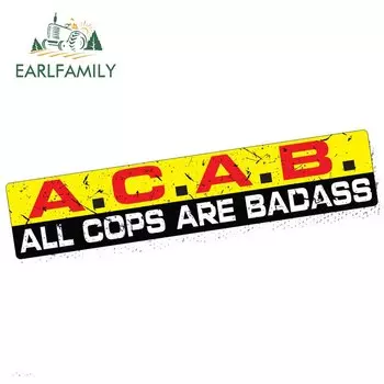 EARLFAMILY 15 см x 3 см Стайлинг автомобиля A.C.A.B наклейка «Badass» Наклейка Виниловая наклейка «Полиция полицейская наклейка 1312» наклейка униформа