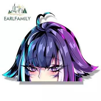 EARLFAMILY бикини Shylily Fanart наклейка на автомобиль эскиз Waifu NSFW Gyaru девушка Peek Decal JDM мотоцикл граффити Peeker наклейки