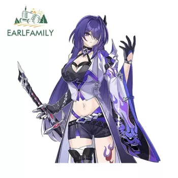 EARLFAMILY для Acheron Rappa Honkai Star Rail, автомобильные наклейки, солнцезащитный крем, водонепроницаемые наклейки, устойчивые к царапинам окна, караван, автомобильные товары