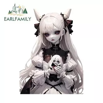 EARLFAMILY Готическая мрачная принцесса кукла автомобиль наклейка 3D Fanart Наклейка мотоцикл гоночный автомобиль граффити наклейки окно багажник Декор