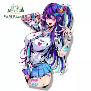EARLFAMILY JK Униформа ИИ хошино фанат Автомобильная наклейка аниме эскиз Waifu наклейка JDM мультфильм Peek Girl граффити наклейки Автомобильная оболочка