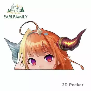 EARLFAMILY Kiryu Coco Hololive Peeker Автомобильная наклейка большая голова аниме винил JDM заднее Лобовое Стекло фотография автомобильный Стайлинг