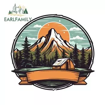EARLFAMILY красочный дизайн летнего лагеря, автомобильные наклейки, кулон, украшение в мультяшном стиле, художественный водонепроницаемый гаджет на лобовое стекло автомобиля