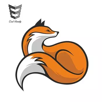 EARLFAMILY наклейка с изображением милой лисы, Забавный мультяшный дизайн автомобиля, виниловая графика для украшения автомобильного окна, бампера, багажника