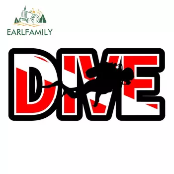 EARLFAMILY подводная самоклеящаяся виниловая наклейка для подводного плавания, фотография подводного плавания, забавная пляжная наклейка, Стайлинг автомобиля, водонепроницаемые автомобильные аксессуары