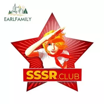 EARLFAMILY СССР Cccp Girl Кемпер автомобильные наклейки крутые аксессуары JDM аниме наклейки DIY печать на окно украшения кемпера