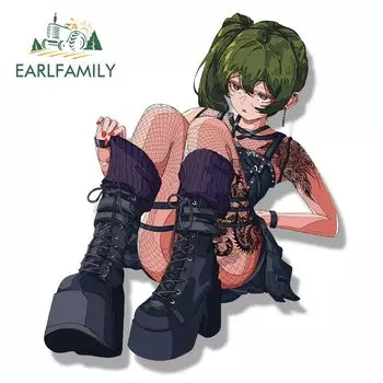 EARLFAMILY татуировка для девочек Ubel Fanart, автомобильная наклейка, аниме, Chibi, наклейка с большой головой, панк, вайфу, наклейки, граффити, Пекер, Стайлинг автомобиля