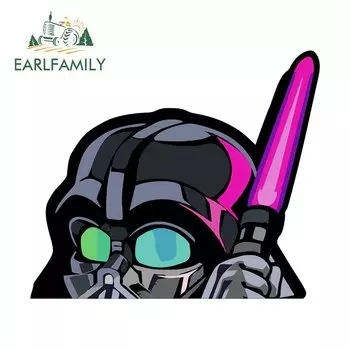 EARLFAMILY Vader маска PEEKING автомобильная наклейка Chibi большая голова Дарт наклейка заднее стекло окно ящик для инструментов виниловые граффити украшение автомобиля