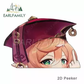 EARLFAMILY Yanfei средний палец Peeker Автомобильная наклейка большая голова Genshin удар винил JDM окно фотография Peek автостайлинг