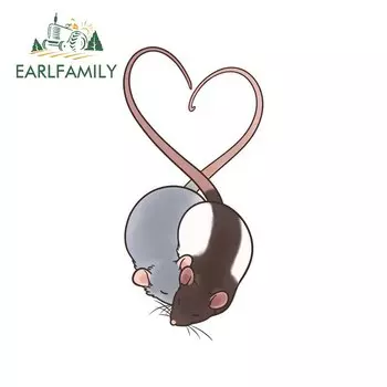 EARLFAMILY забавная Луна мышь Автомобильная наклейка банка звезд милое сердце крысы наклейки для автомобиля окно багажник украшение мультяшный стиль