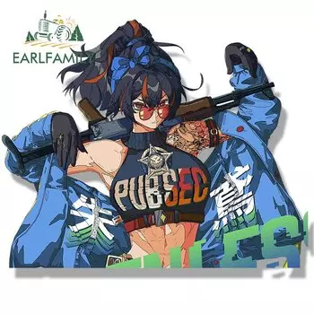 EARLFAMILY Zenless Zone Zero Zhu Yuan Fanart Автомобильная наклейка аниме эскиз Waifu наклейка Мультяшные наклейки Peek Girl автомобильные аксессуары
