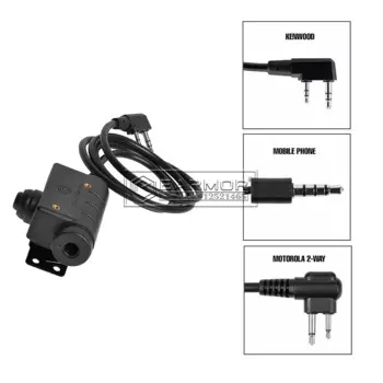 EARMOR адаптер PTT M51, черная тактическая гарнитура PTT Kenwood и AUX, радиоинтерфейс