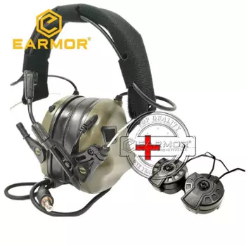 EARMOR M32 MOD4 тактическая гарнитура и дуговой рельсовый адаптер Комплект шумоизоляция съемки для быстрой загрузки шлема
