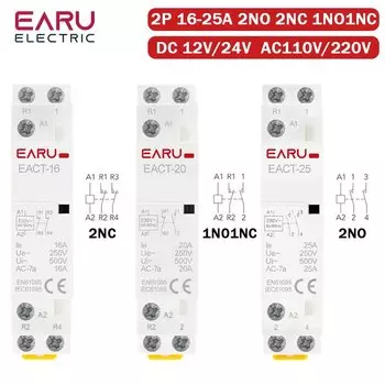 EARUELECTRIC EACT-2P-2NO-16A 20A 25A Контактор переменного тока 230V