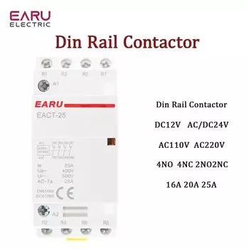 Модульный контроллер переключателя контактора переменного тока, 4P, 16-25 А, 220 В, 230 В, 50/60 Гц