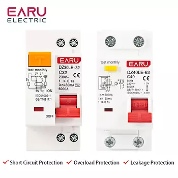 EARUELECTRIC EPNL DPNL 230V 1P+N автоматический выключатель остаточного тока