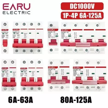 EARUELECTRIC Мини автоматический выключатель DC 1000V 6A~125A