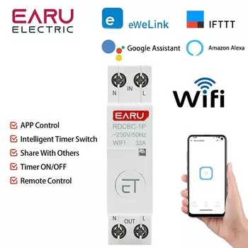 EARUELECTRIC RDCBC WiFi мини автоматический выключатель