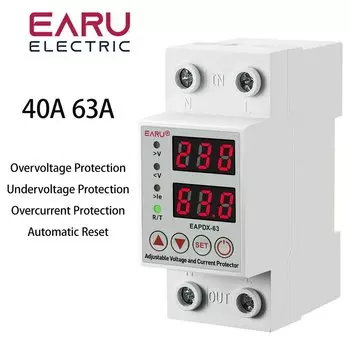 EARUELECTRIC Реле защиты от перенапряжения и пониженного напряжения 220V