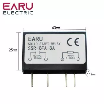 EARUELECTRIC SSR-5FA Твердотельное реле DC-AC 5A 220В