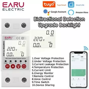 EARUELECTRIC Умный автоматический выключатель Tuya 230В
