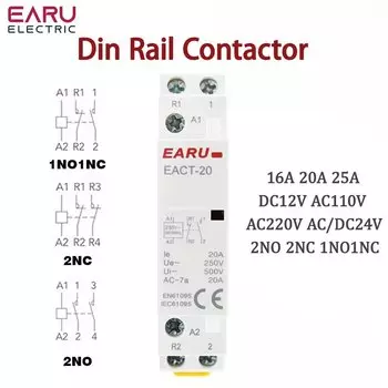 EARUELETRIC Контактор переменного тока 2P 16А 20А 25А
