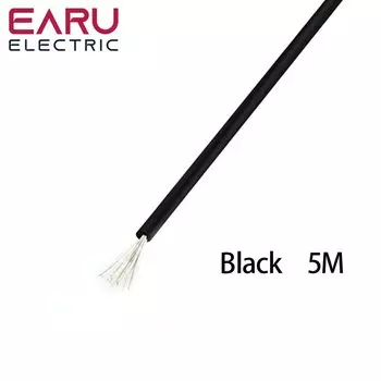 EARUELETRIC термостойкий силиконовый провод 5 м, 8-30 AWG, красный, черный, синий