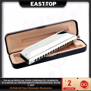 EASTTOP T16-64 16-луночная 64-тональная хроматическая губная гармоника из АБС-пластика, расческа Alto D Key Mouth, профессиональные звуковые музыкальные инструменты