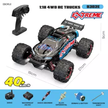 EBORUI 9302E Радиоуправляемый автомобиль с быстрой подсветкой 1:18 2,4 ГГц 4WD внедорожник Truggy высокоскоростной Радиоуправляемый гоночный автомобиль RTR