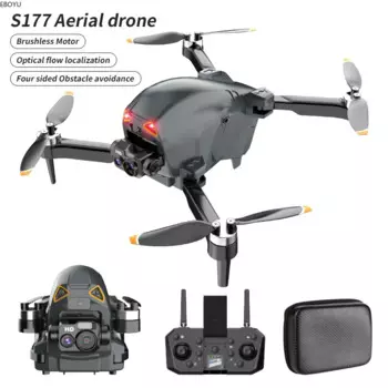EBOYU S177 бесщеточный складной Радиоуправляемый Дрон Квадрокоптер WiFi FPV 4K/8K двойная камера обход препятствий 360 ° оптический поток позиционирование RTF