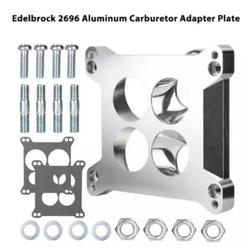 Проставка карбюратора Edelbrock 2696, четыре отверстия с квадратным отверстием и расширенным отверстием для основания коллектора Quadrajet и Thermo-Quad 0,85 дюйма Venturi