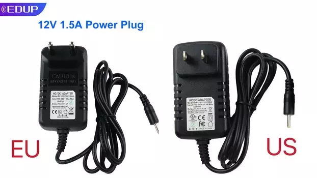 EDUP 12 В 1,5 А разъем питания для усилителя сигнала Wi-Fi удлинитель сигнала Wi-Fi источник питания вилка Европейского или американского стандарта