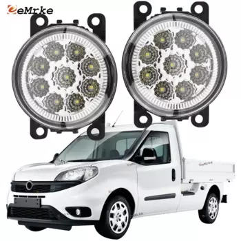 EEMRKE 2 шт. Автомобильные противотуманные фары DRL для Fiat Doblo 152/263 практиco 2015 2018 2019 2020 2021 9 светодиодные противотуманные фары Дневные ходовые фонари