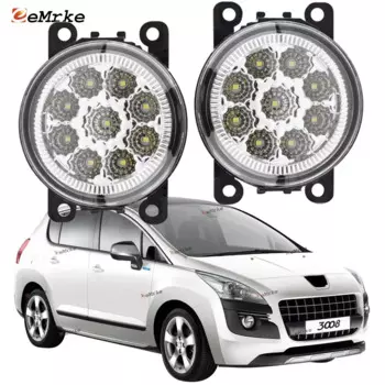 EEMRKE 9 светодиодных противотуманных фар PSX24W для Peugeot 3008 2008 2009 2010 2011 передний бампер противотуманная фара в сборе дневные ходовые огни DRL